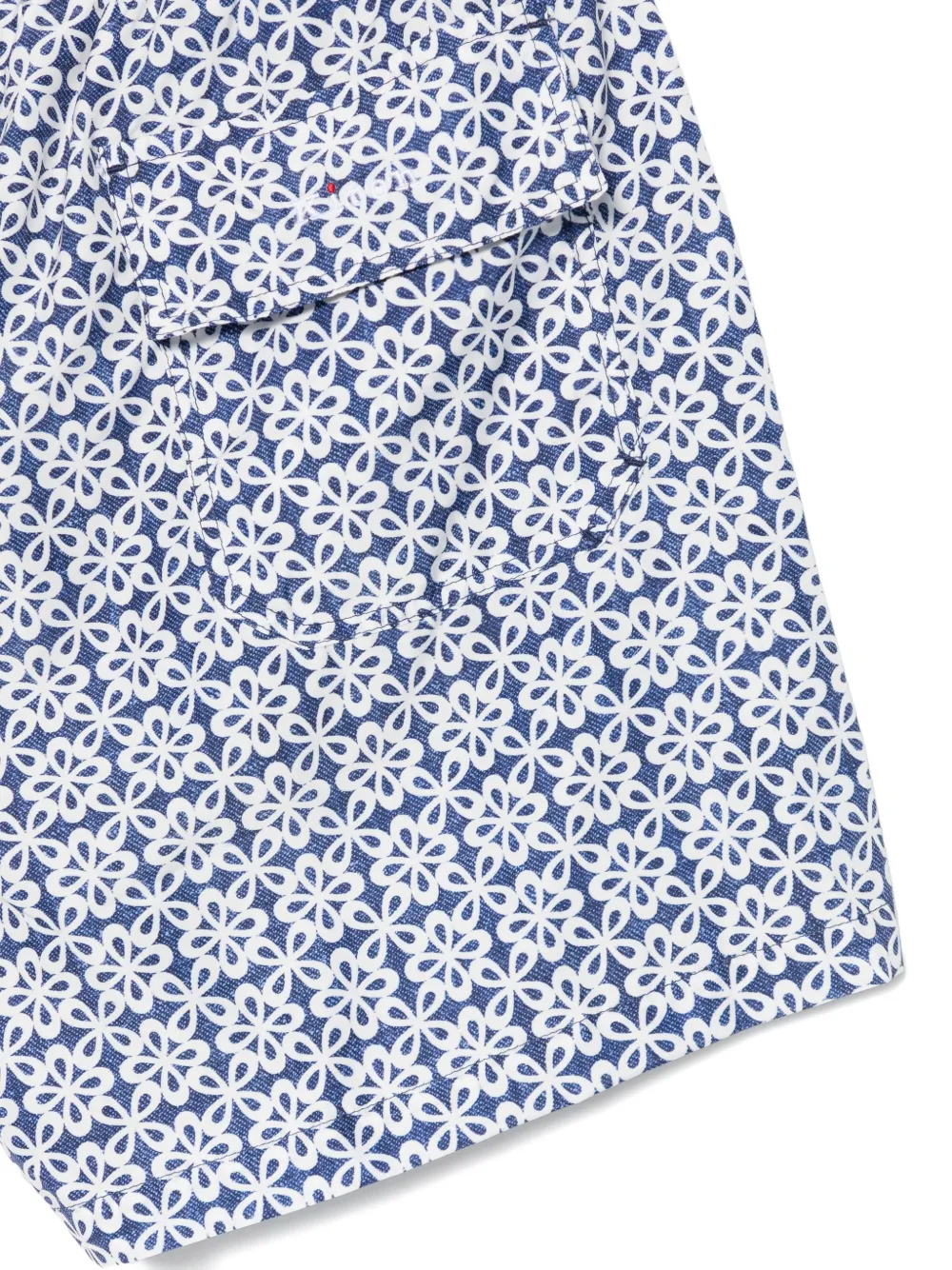 Kiton Zwembroek met bloemenprint Blauw
