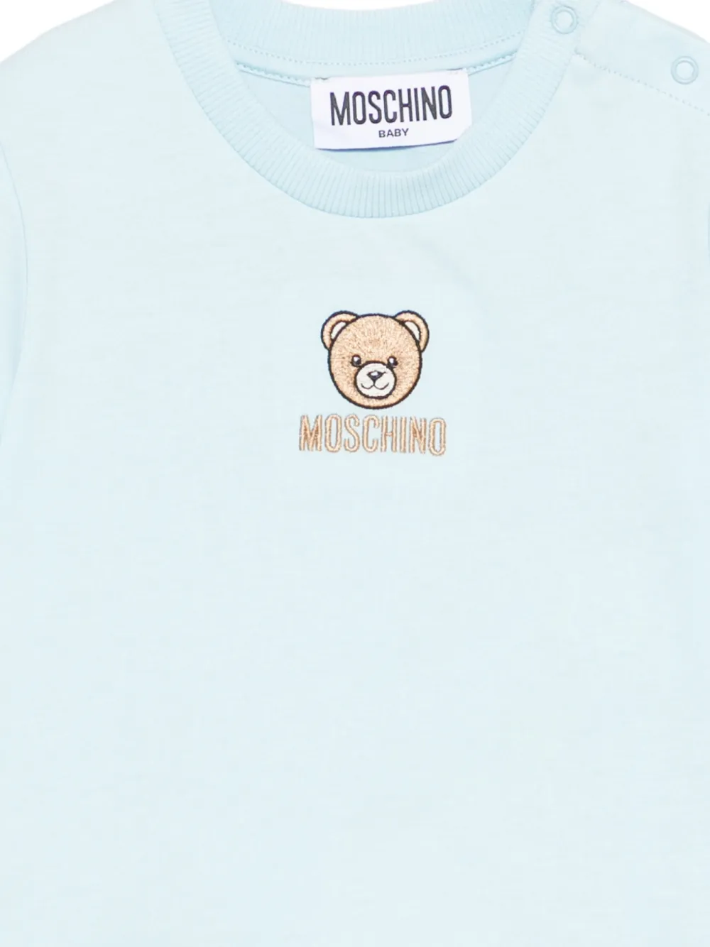 Moschino Kids T-shirt met beerdetail Blauw