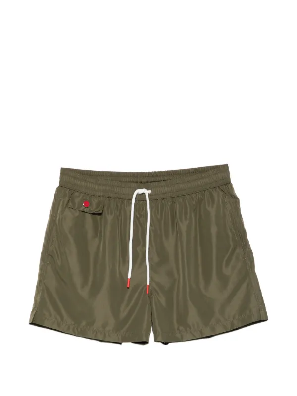 Kiton Print Beach Shorts in Green