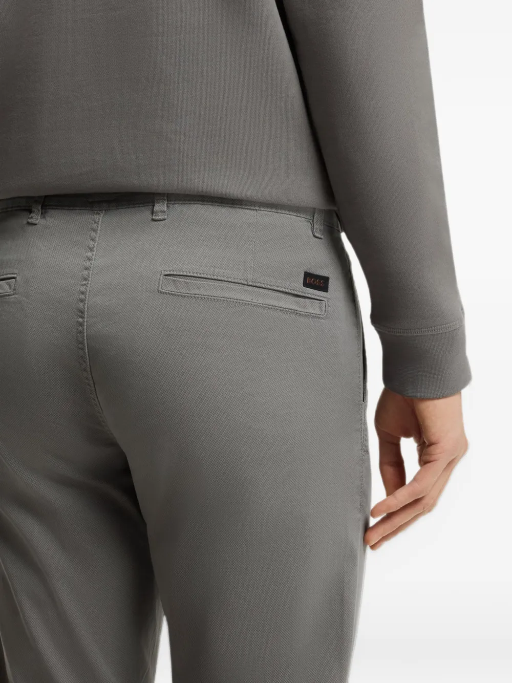 BOSS Chino met logopatch Grijs