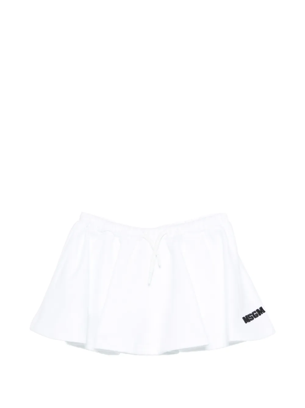 MSGM Kids logo-detail skirt - Bianco