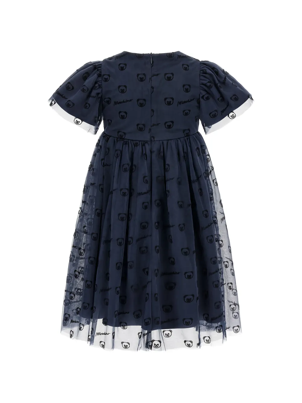 Moschino Kids Tulen jurk met teddybeer Blauw