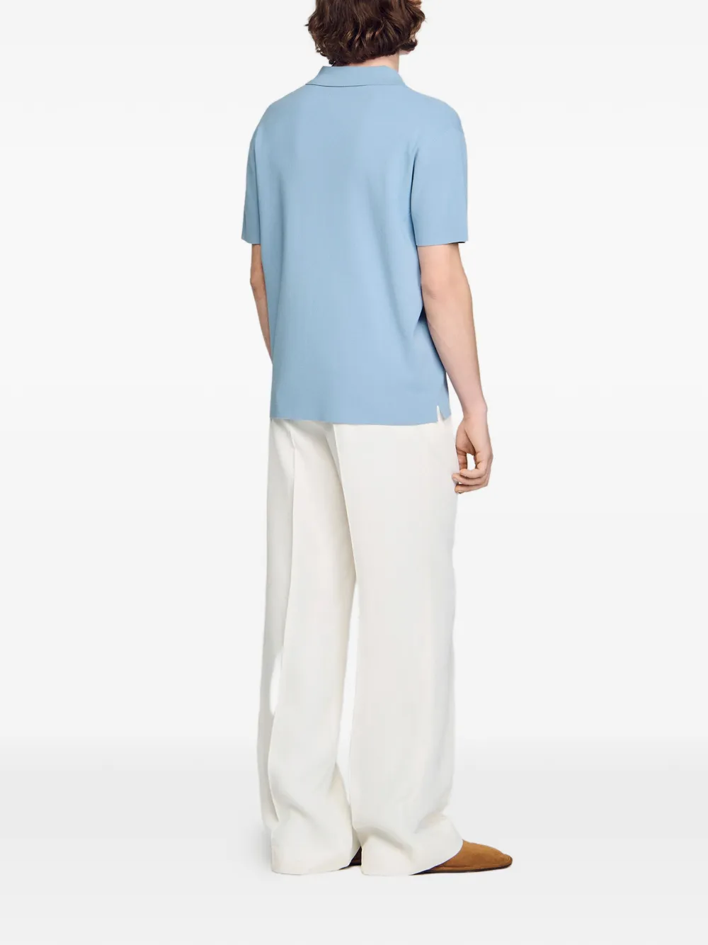 SANDRO T-shirt met V-hals Blauw