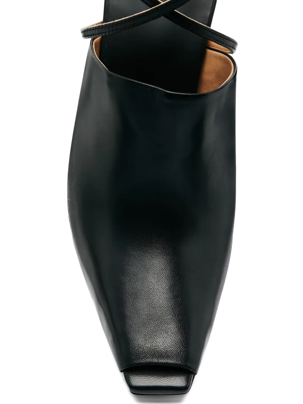 Patrizia Pepe Sabot leren sandalen met enkelbandjes Zwart