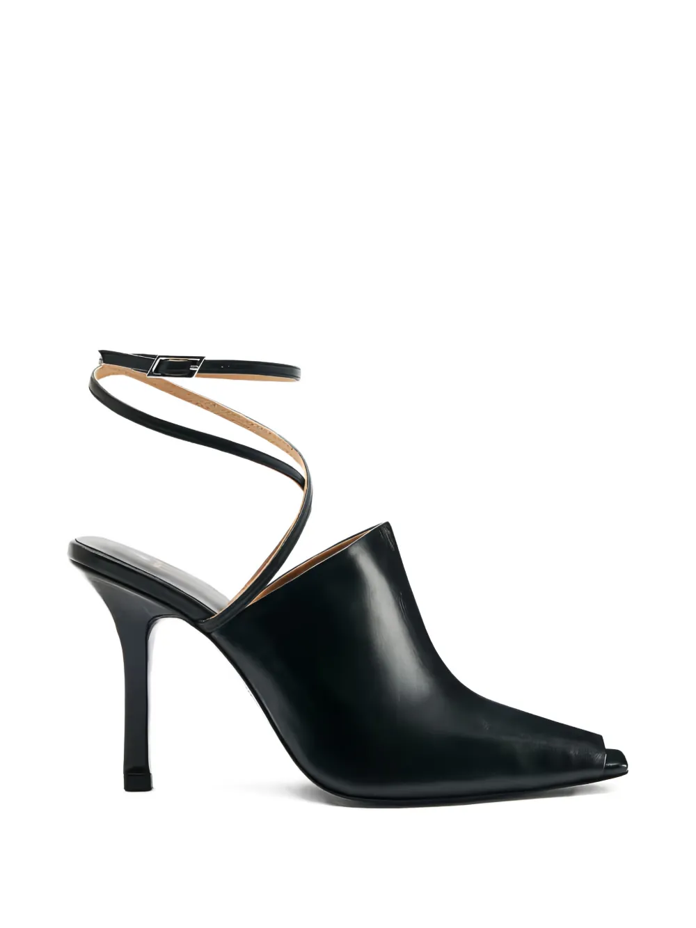 Patrizia Pepe Sabot ankle strap leather sandals - Nero