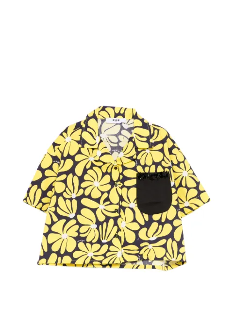 MSGM Kids floral-print shirt