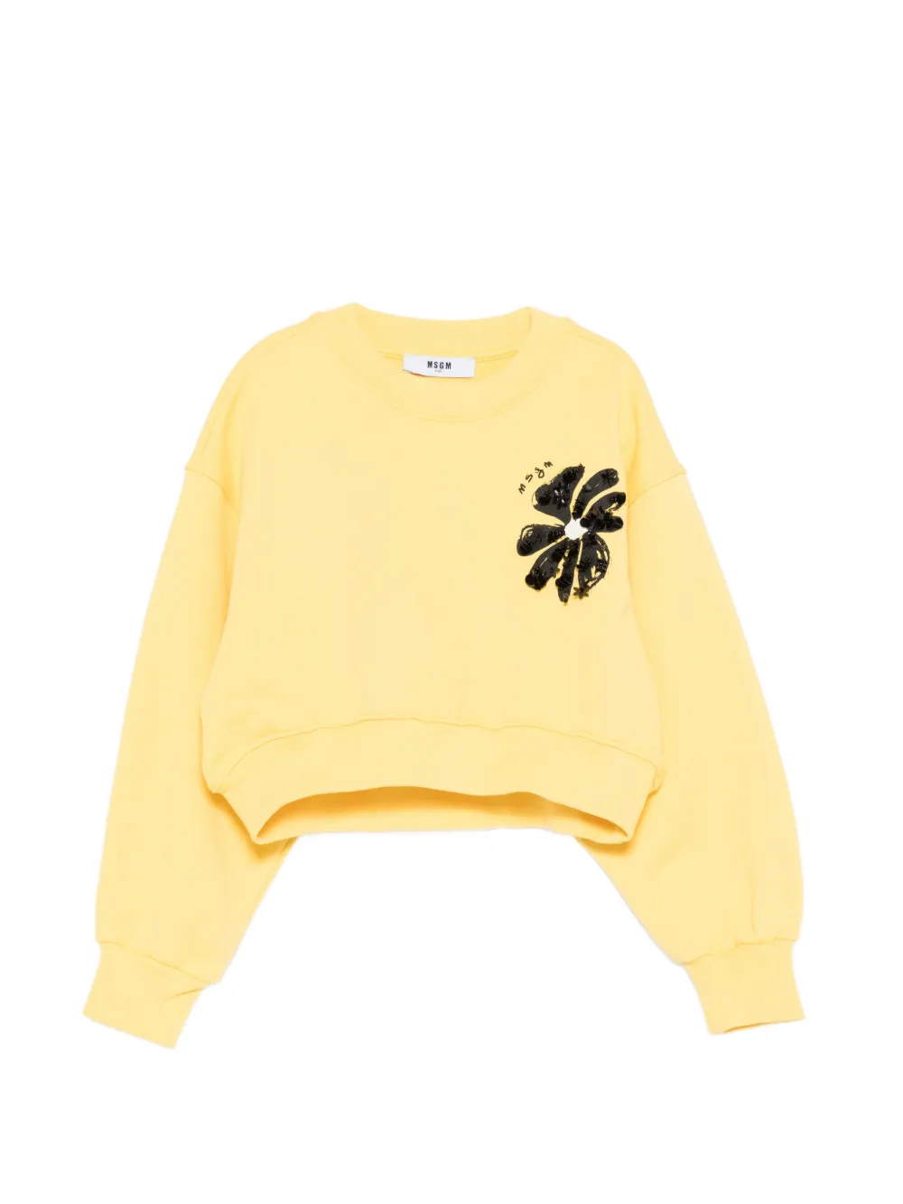 MSGM Kids Boxy flower sweatshirt - Yellow