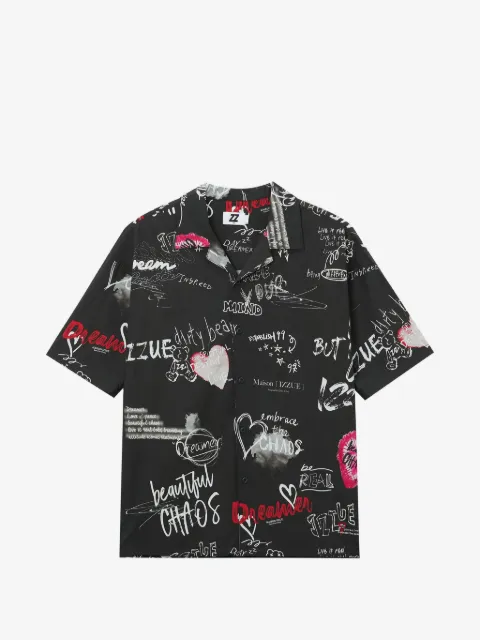 izzue print short-sleeve shirt