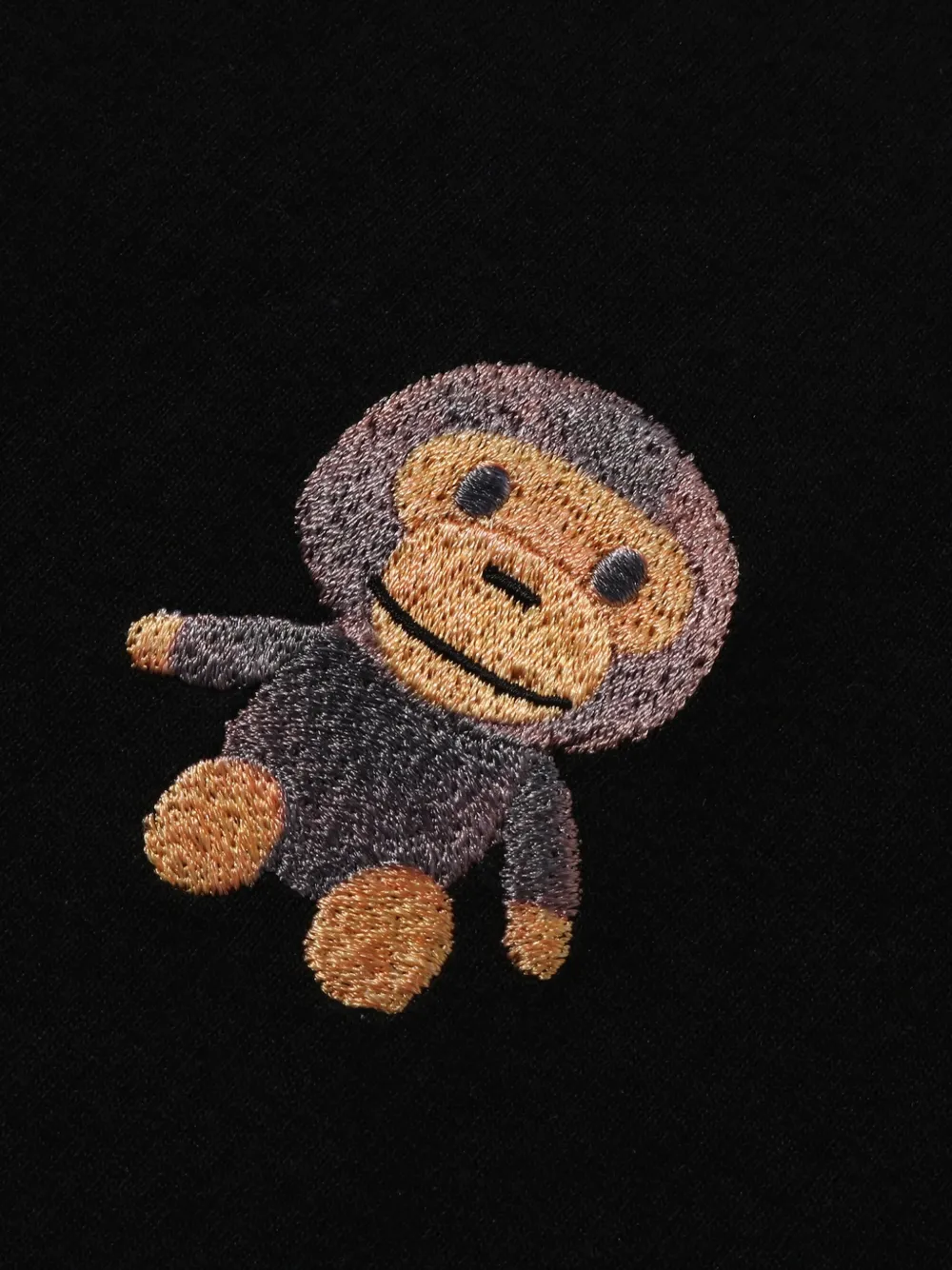 A BATHING APE T-shirt met geborduurde aap Zwart