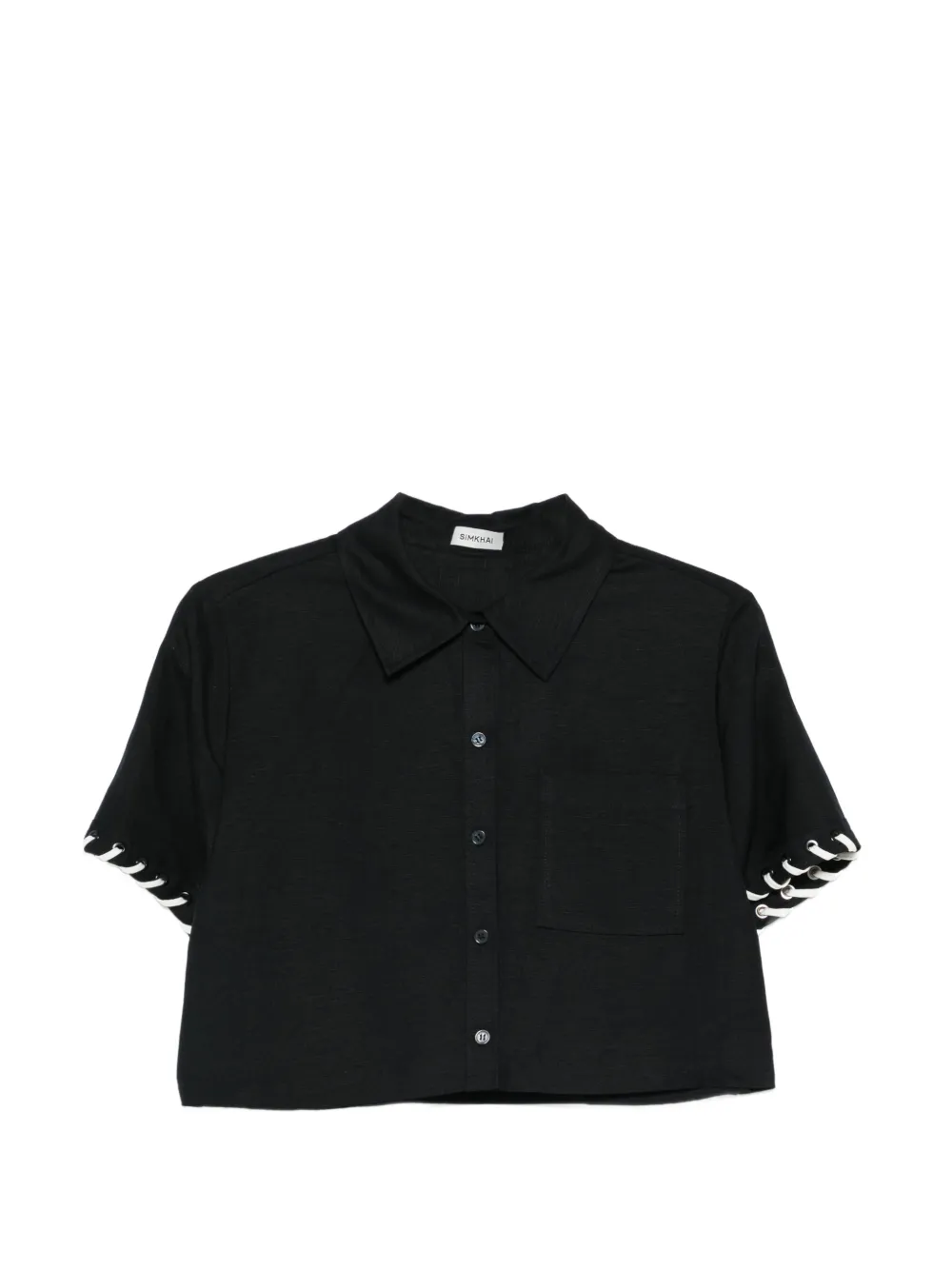 Simkhai Camicia a maniche corte con taschino sul petto - Nero