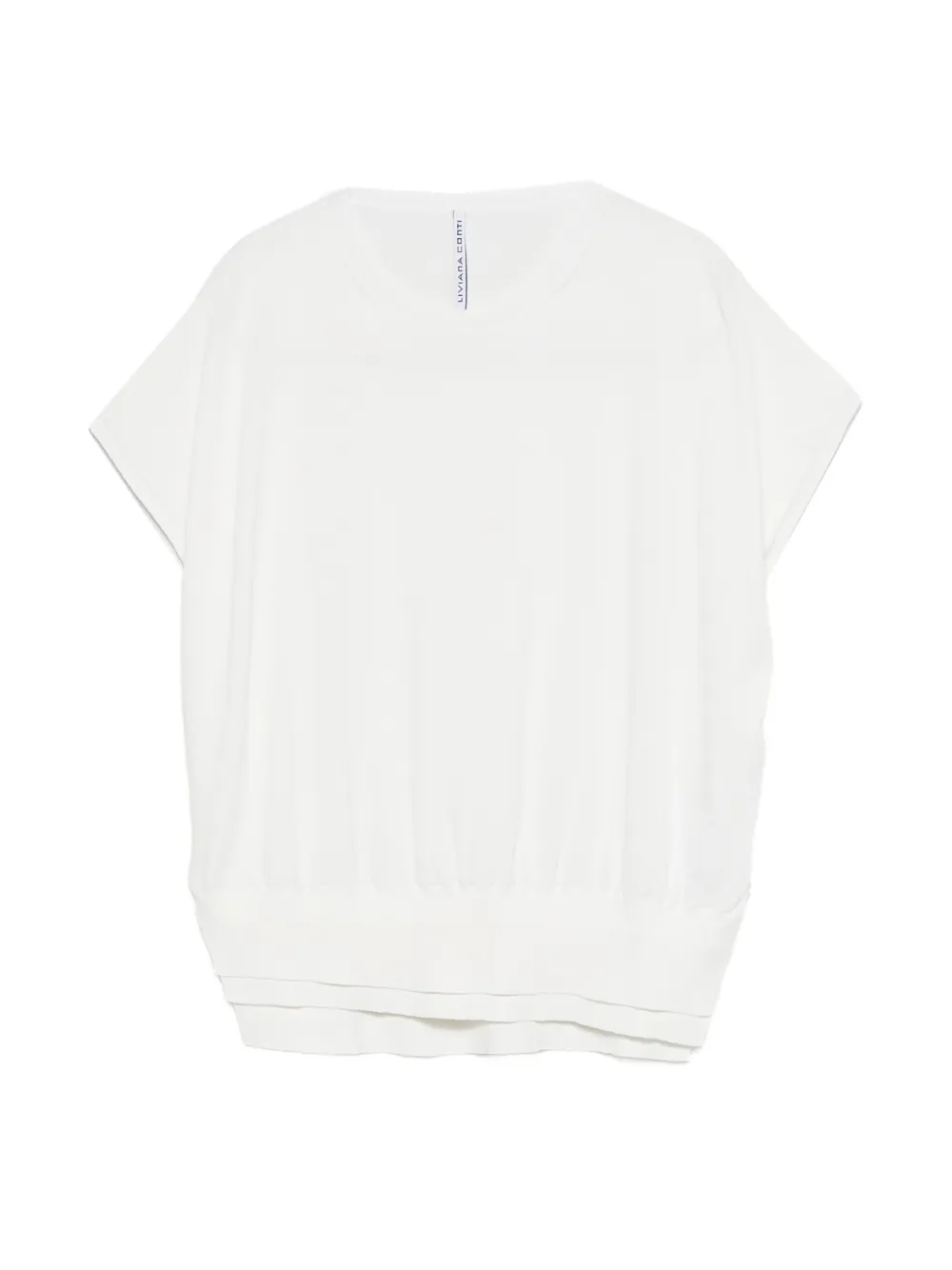 Liviana Conti T-shirt a maniche corte con lavorazione a maglia - Bianco