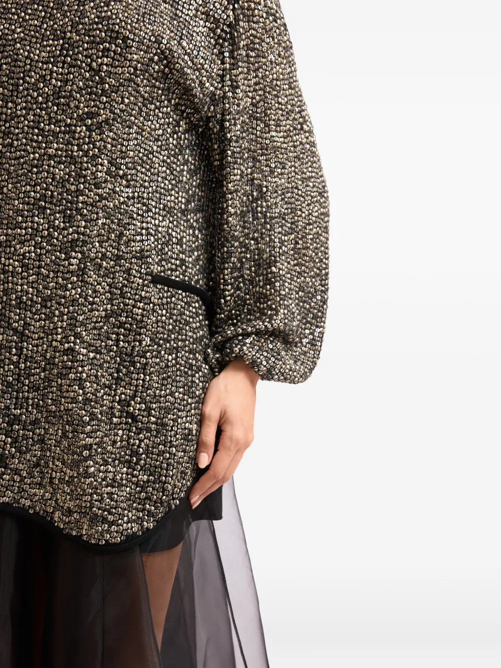Gemy Maalouf Blouse met metallic zak Goud