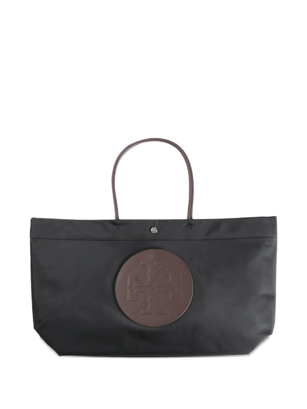 Tory Burch Ella Twist Logo Tote Bag In Black