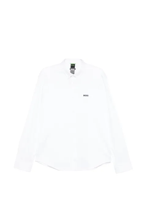 BOSS logo-embroidered shirt