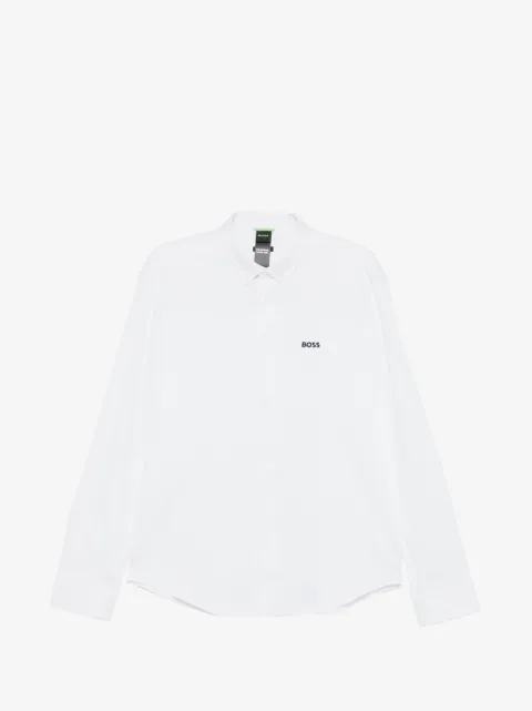 BOSS logo-embroidered shirt