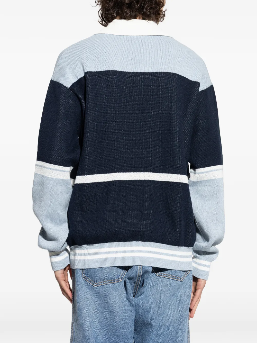 Off-White Trui met V-hals en logodetail Blauw
