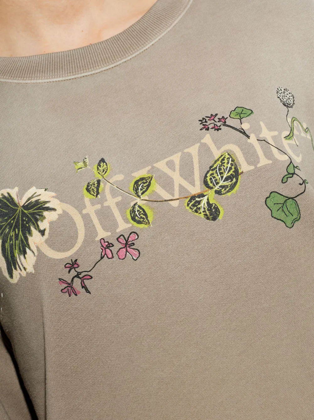 Off-White Sweater met logo Beige