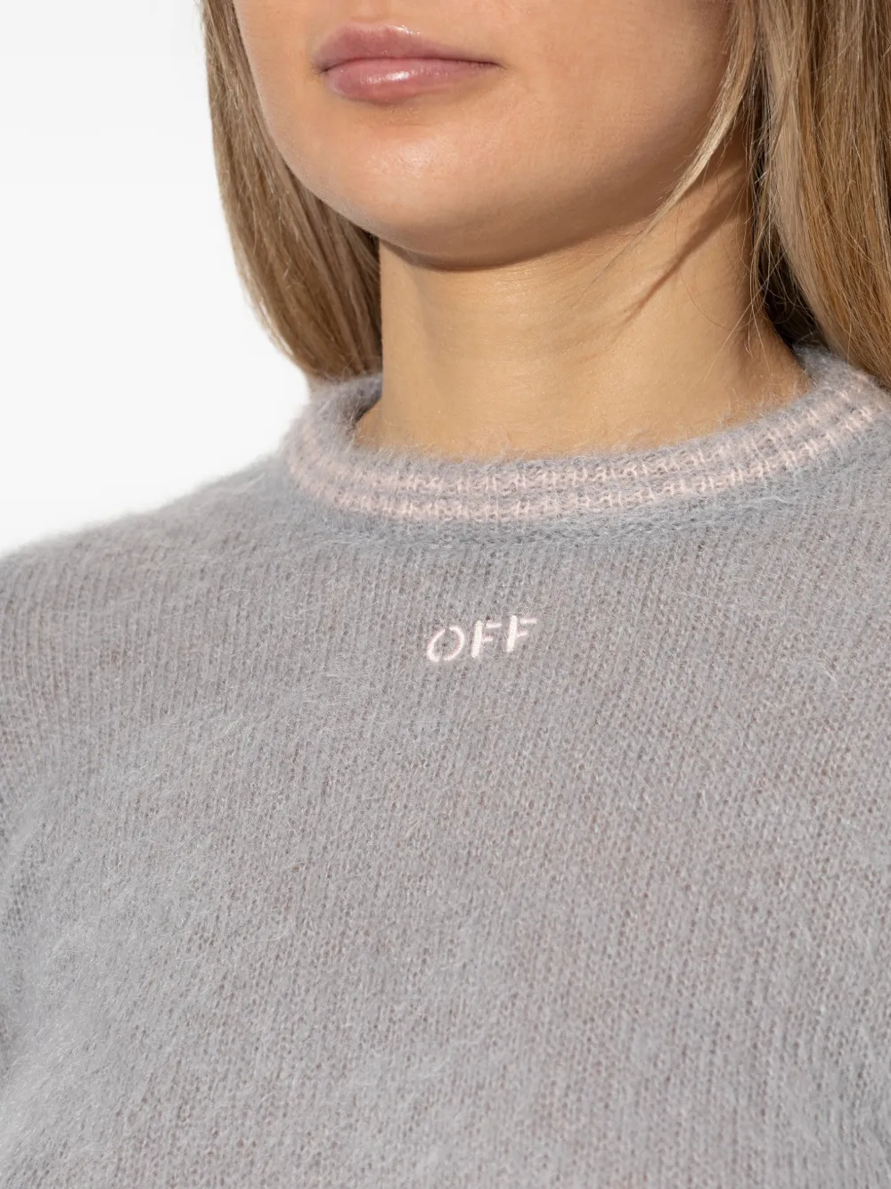 Off-White Trui verfraaid met logo Grijs