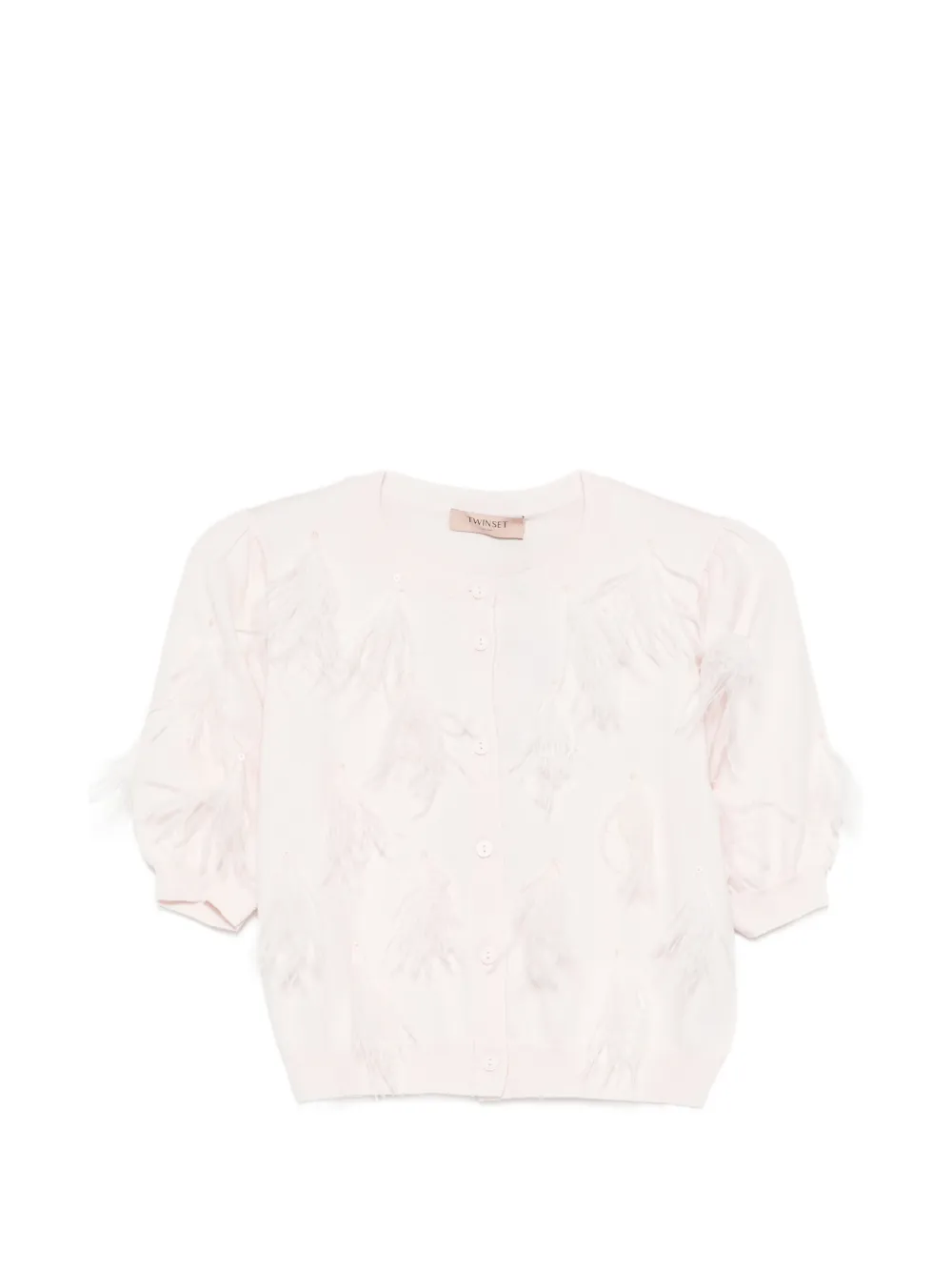 TWINSET feather trim cardigan - Rosa