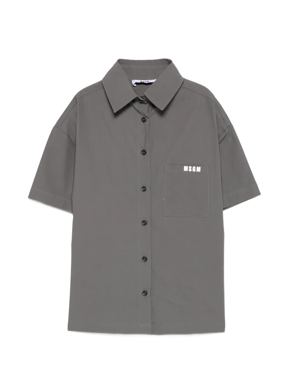 MSGM Kids logo pocket shirt - Grigio