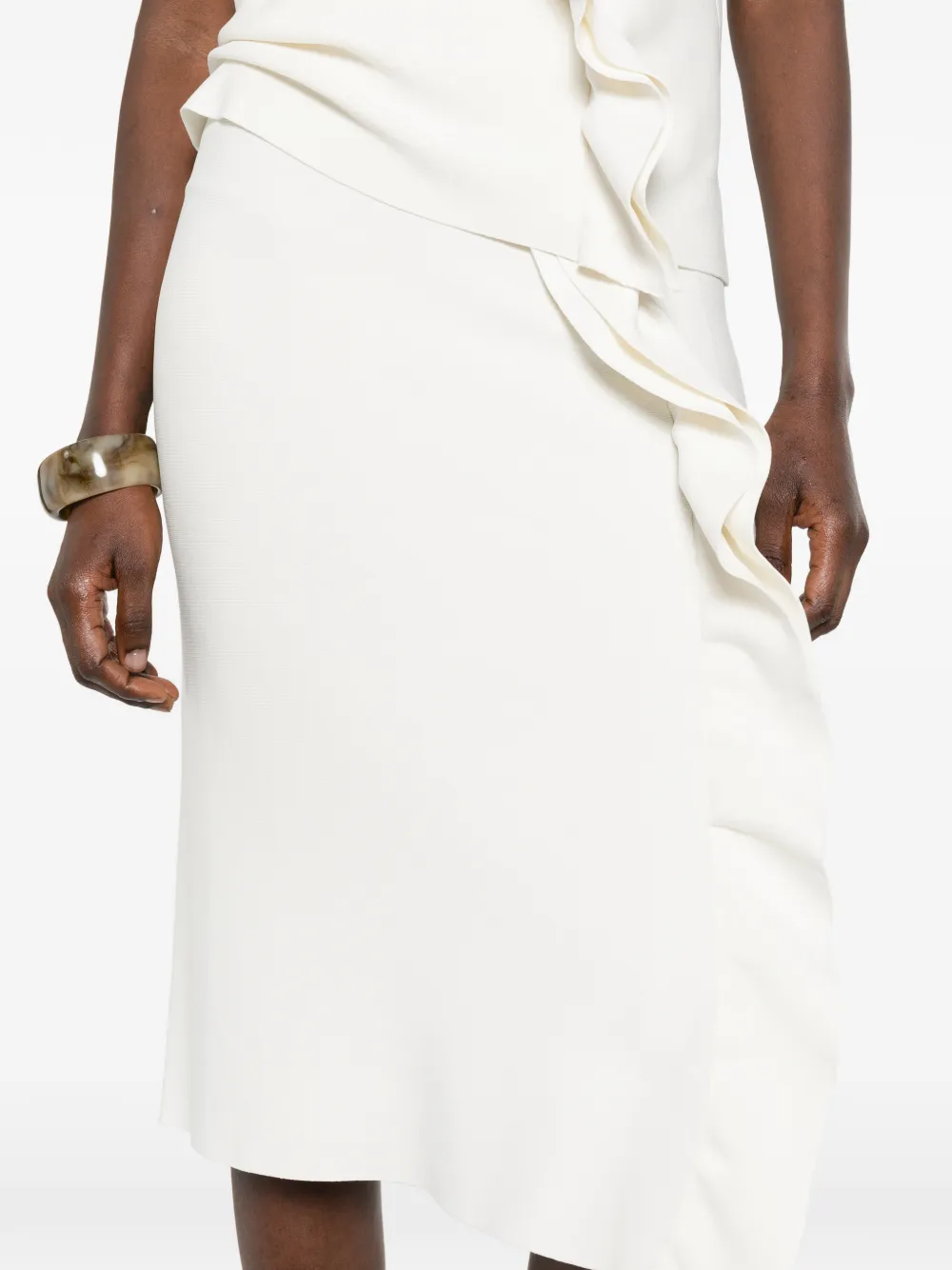 Liviana Conti Midi-rok met ruches Beige
