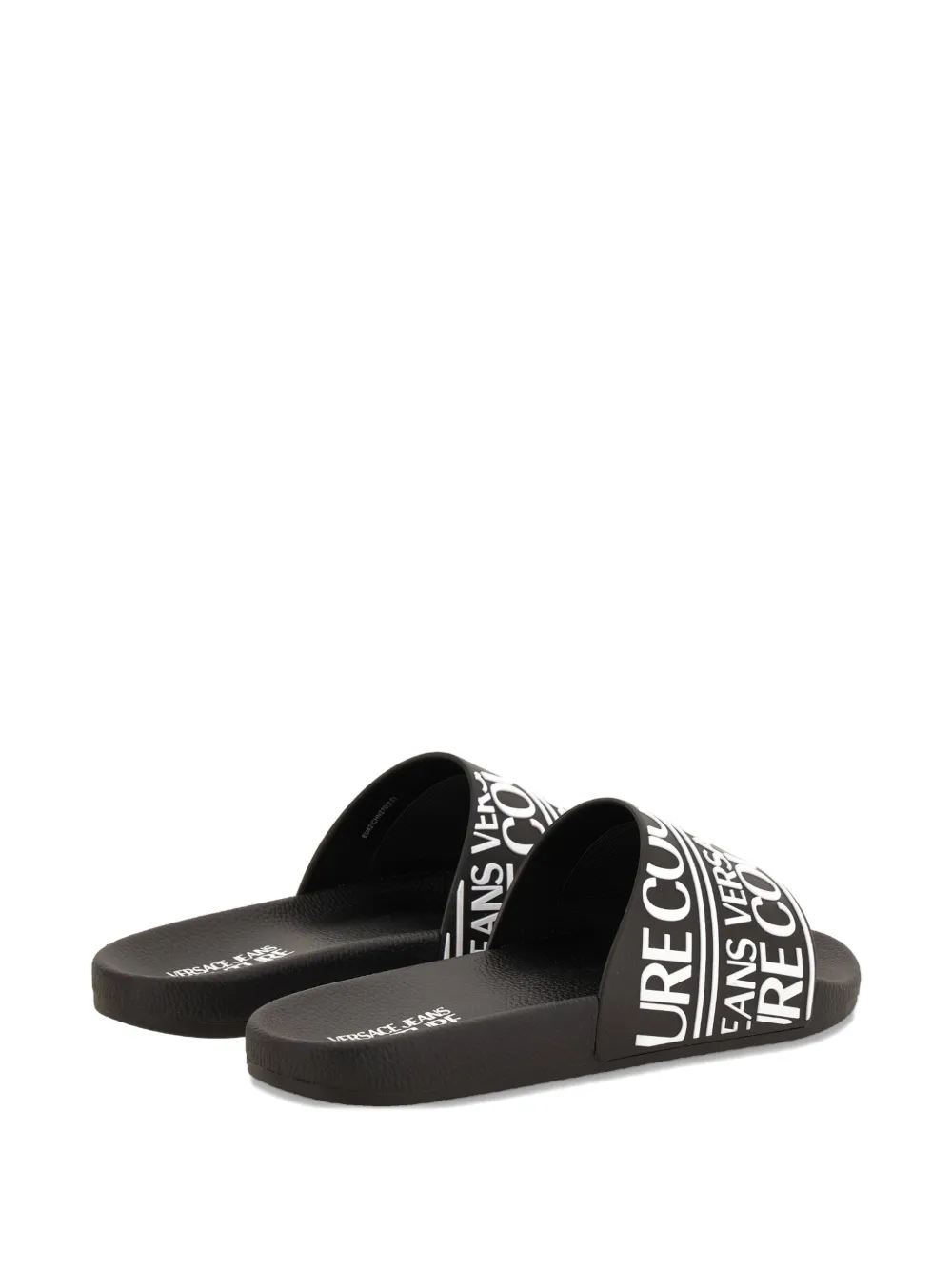 Versace Jeans Couture Teenslippers met rubberen logo Zwart