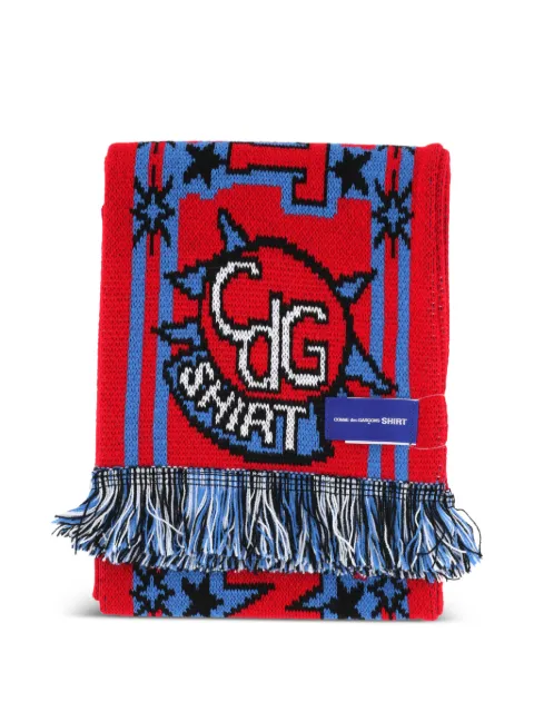 ASICS x Comme Des Garcons fringed striped scarf