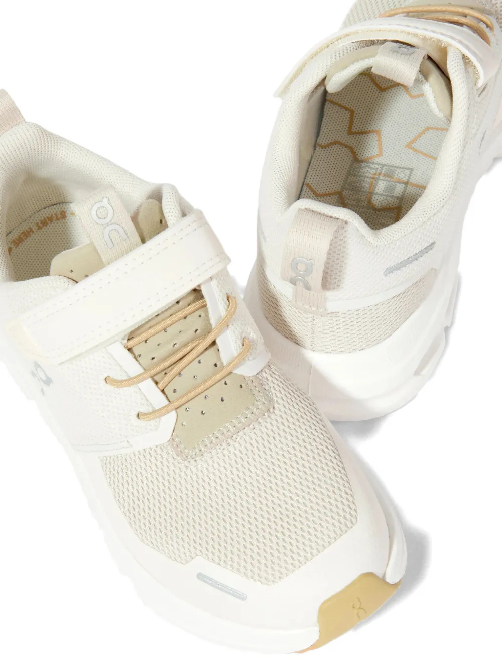 on running kids Sneakers met klittenband Beige