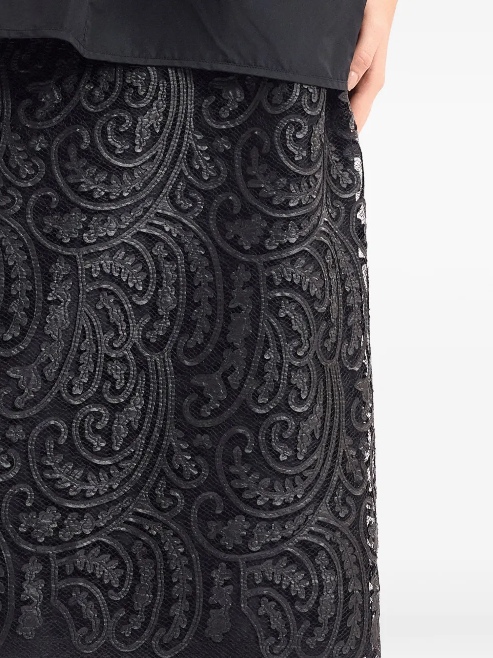 Gemy Maalouf Rok met paisley patroon Zwart