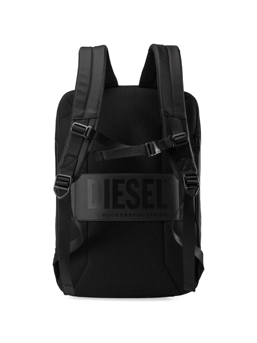 Diesel Rugzak met logo-reliëf Zwart
