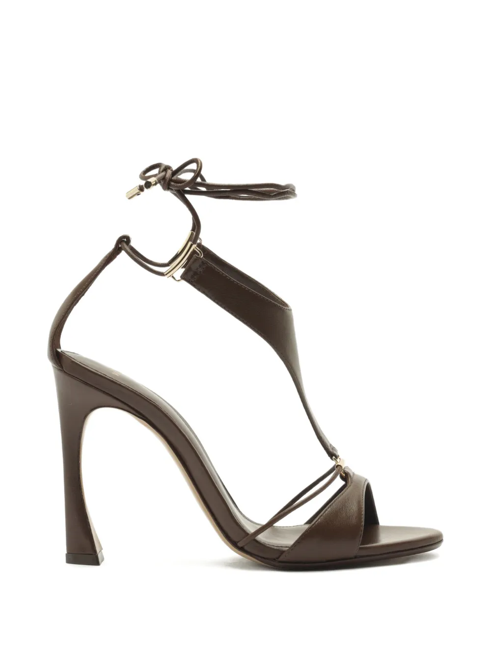 Alexandre Birman Mimi sandalen met T-bandje en striksluiting Bruin