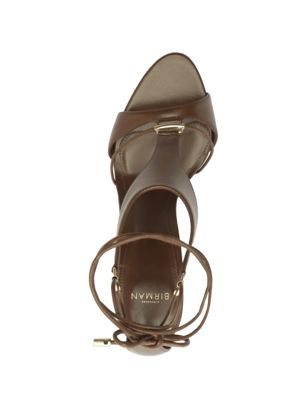 Alexandre Birman Mimi sandalen met T-bandje en striksluiting Bruin