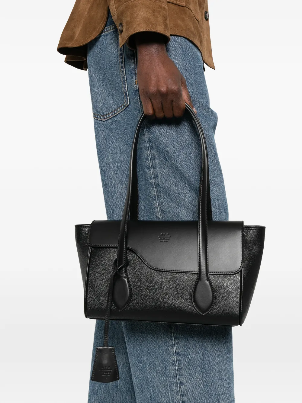  Atp Atelier Eira Flap Tote Bag - Black 