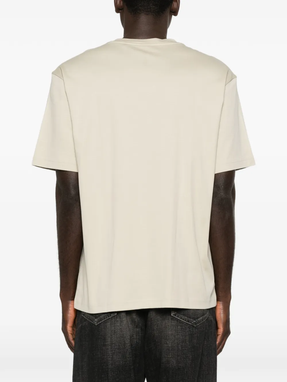 BOSS Pima katoenen T-shirt met print Beige