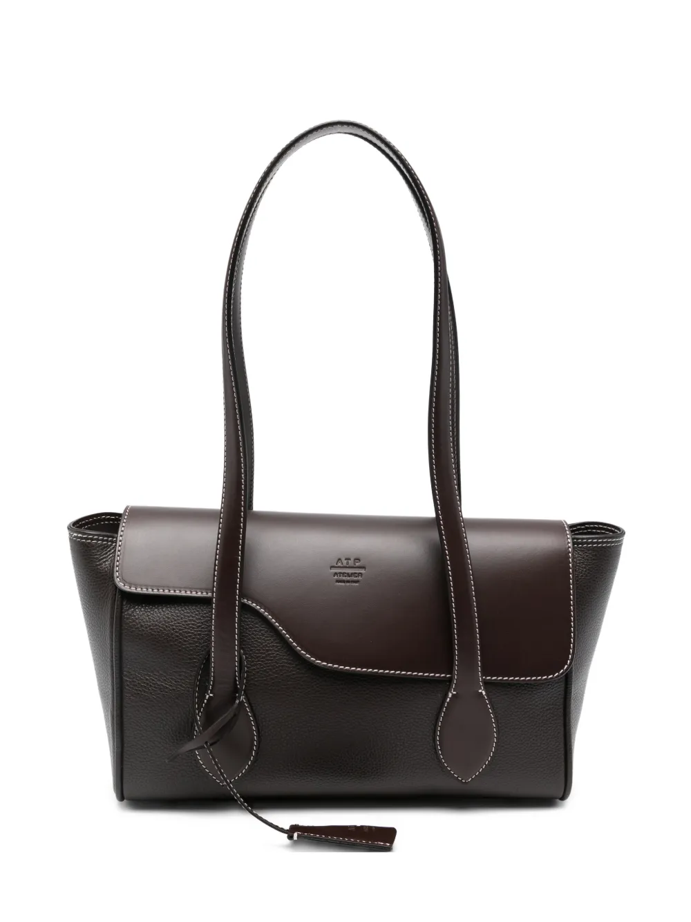 ATP Atelier Eira topstitch tote bag - Marrone