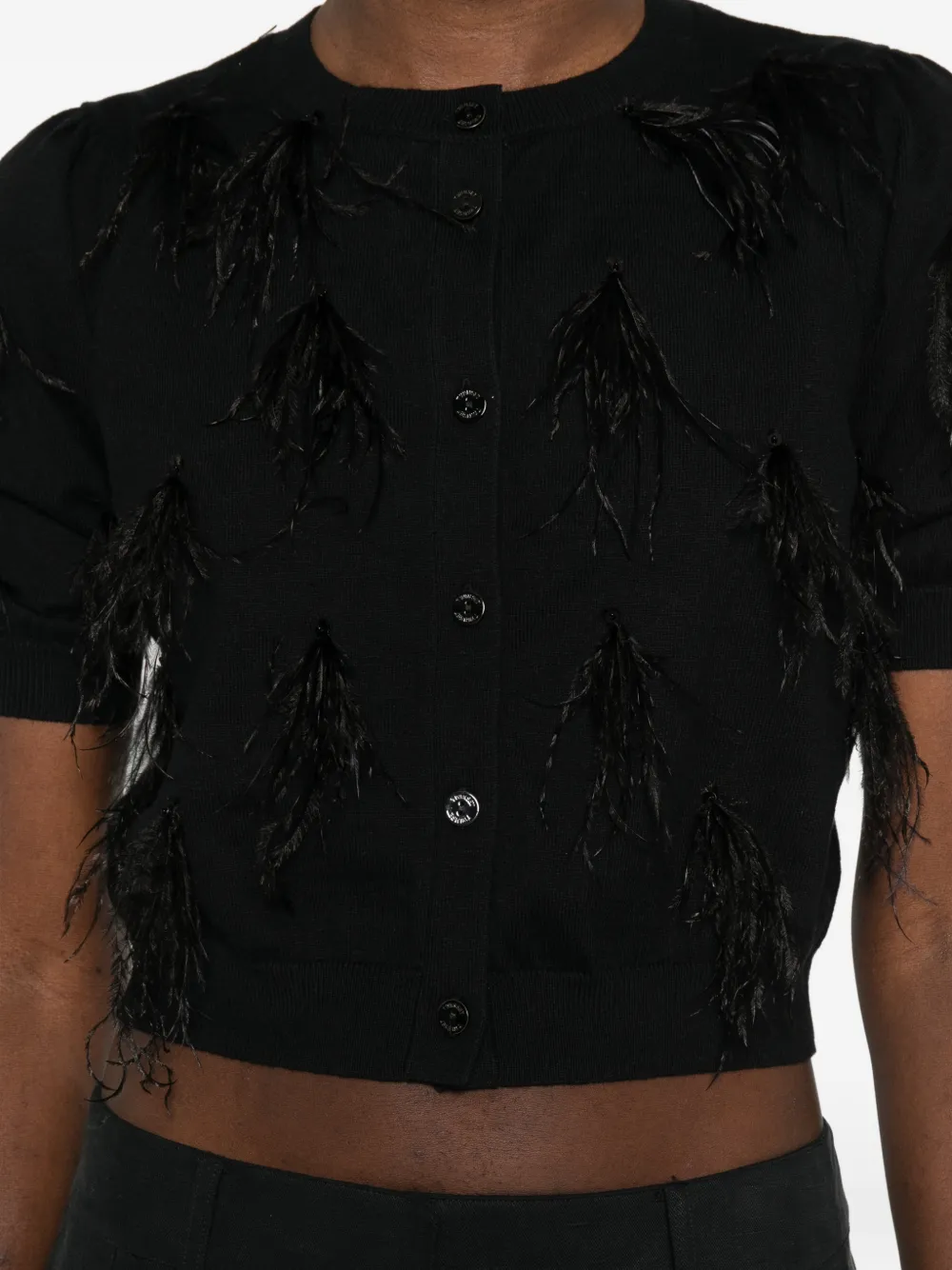 TWINSET Vest met veren Zwart