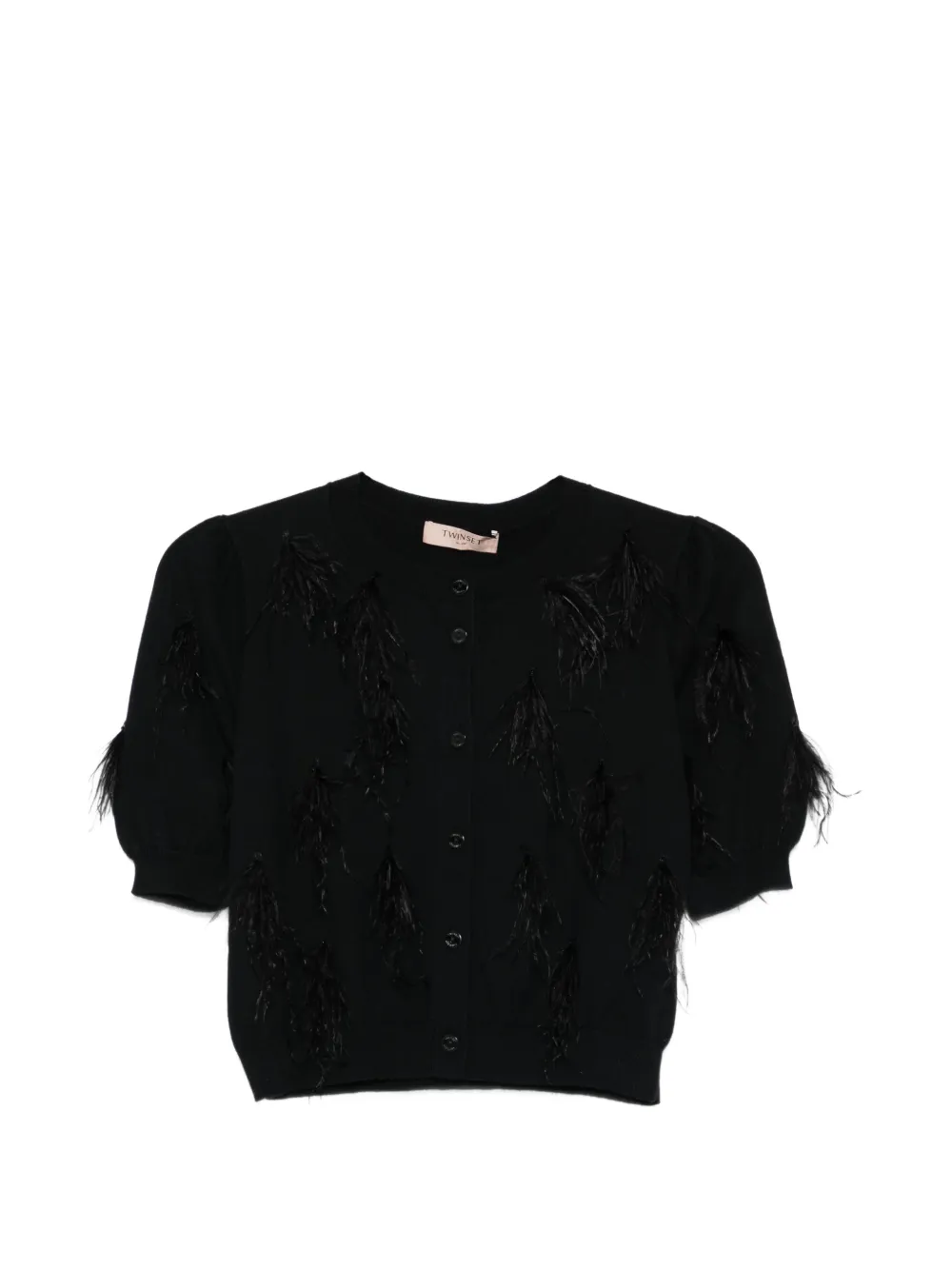 TWINSET feather cardigan - Nero