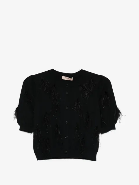 TWINSET cardigan med fjer