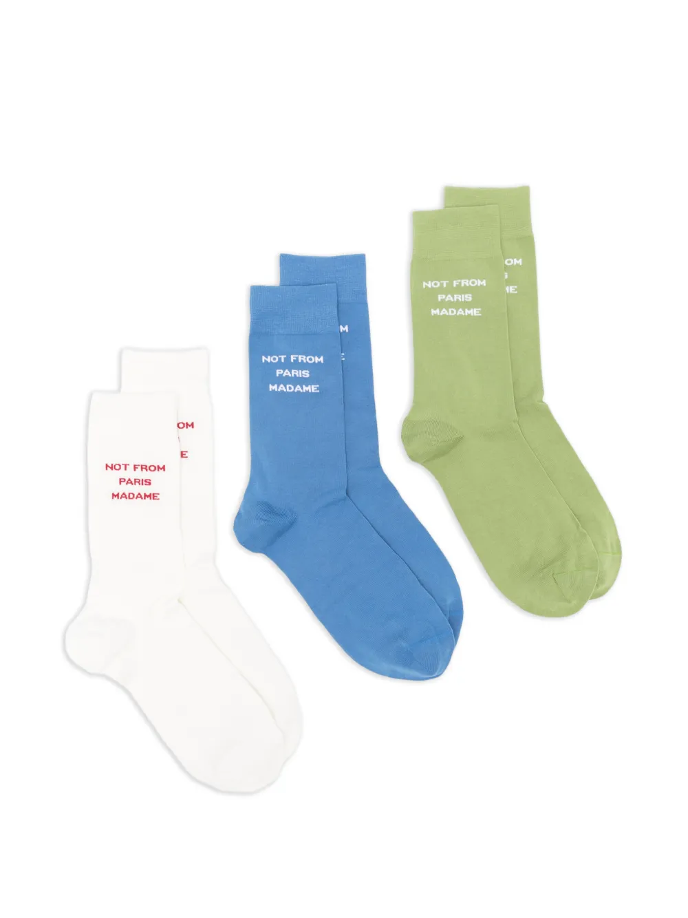 Drôle De Monsieur lettering socks - Blu