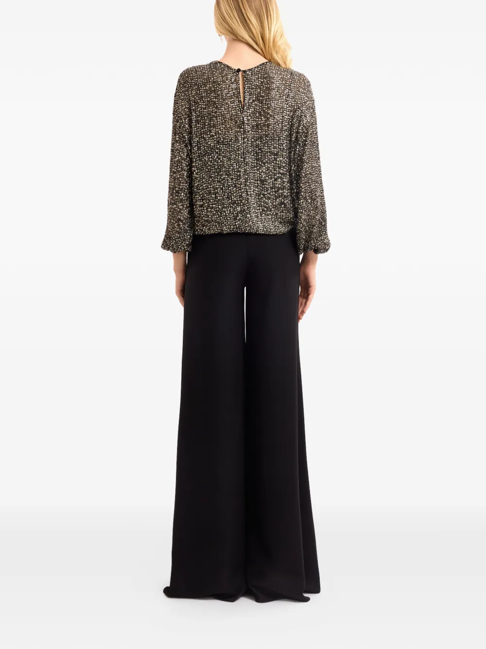 Gemy Maalouf Blouse met ronde hals Goud
