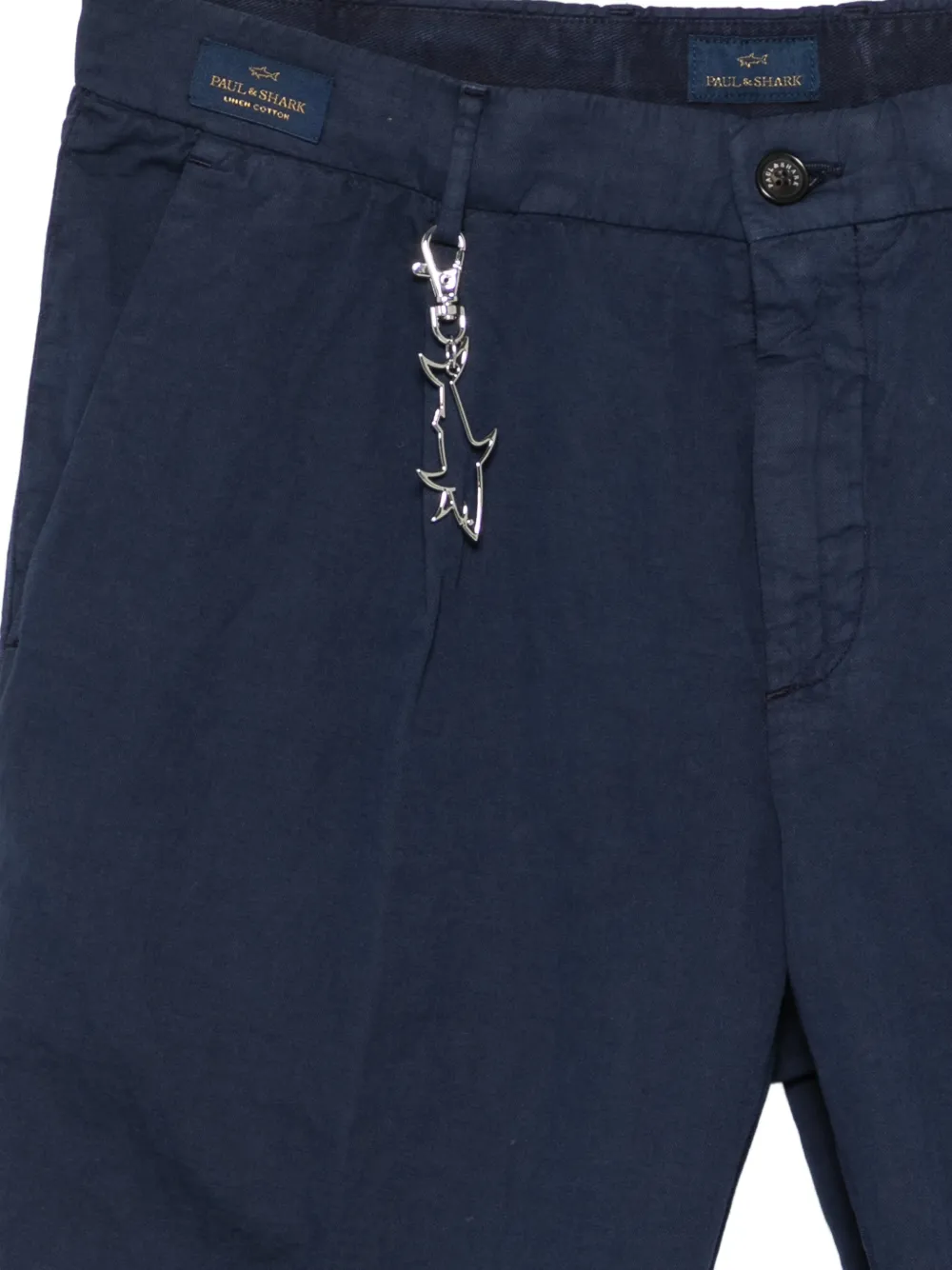 Paul & Shark Geplooide katoenen shorts Blauw