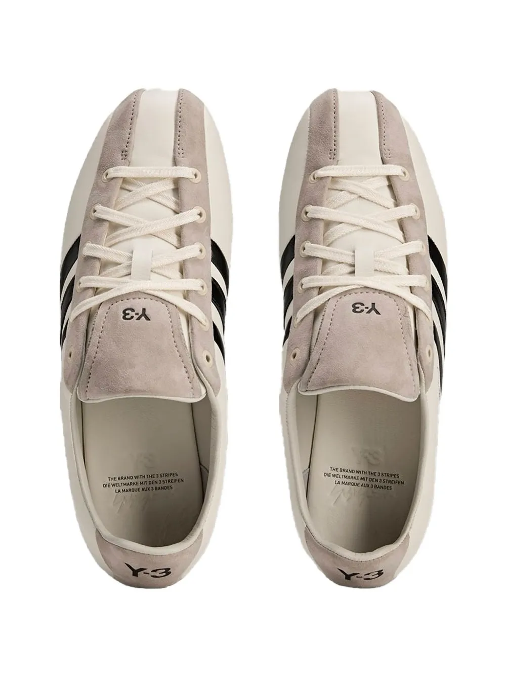 Y-3 Field gestreepte suède sneakers Beige