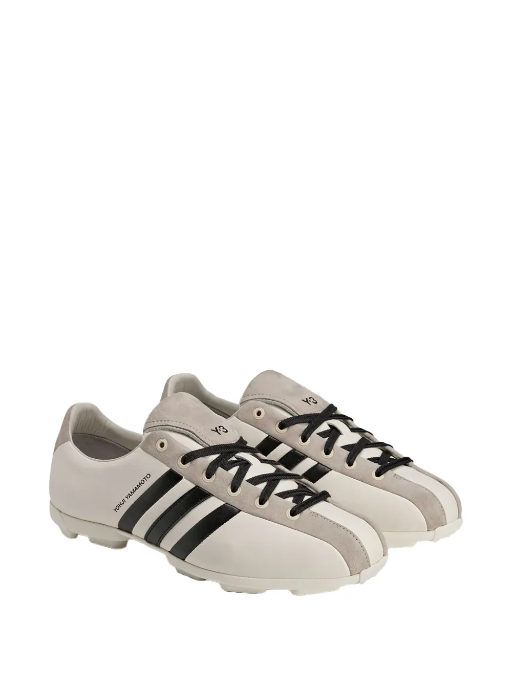 Y-3 Field gestreepte suède sneakers Beige