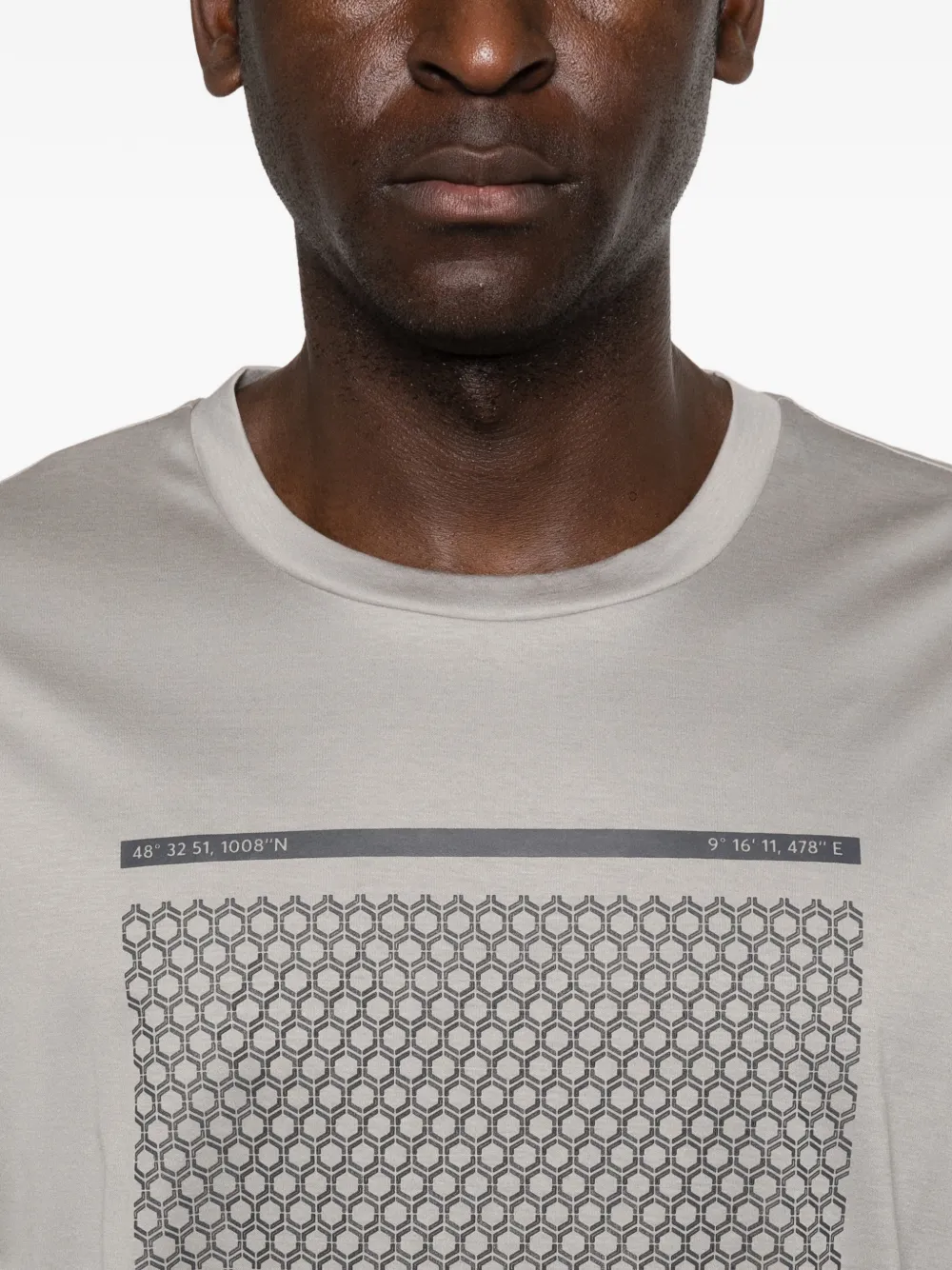 BOSS T-shirt met geometrische print Grijs
