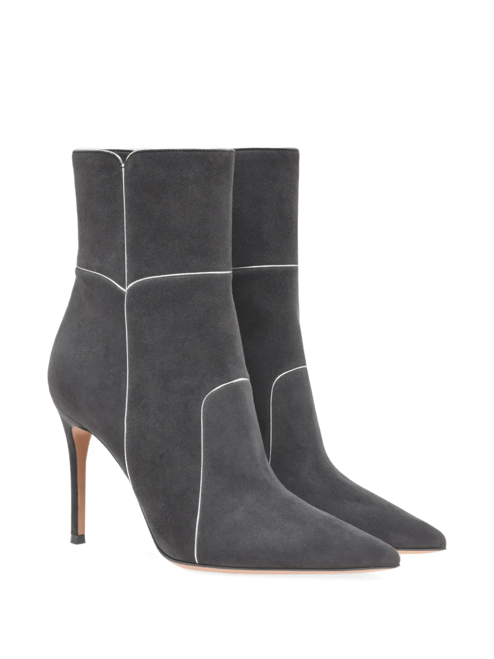 Gianvito Rossi pointed-toe panelled boots Grijs