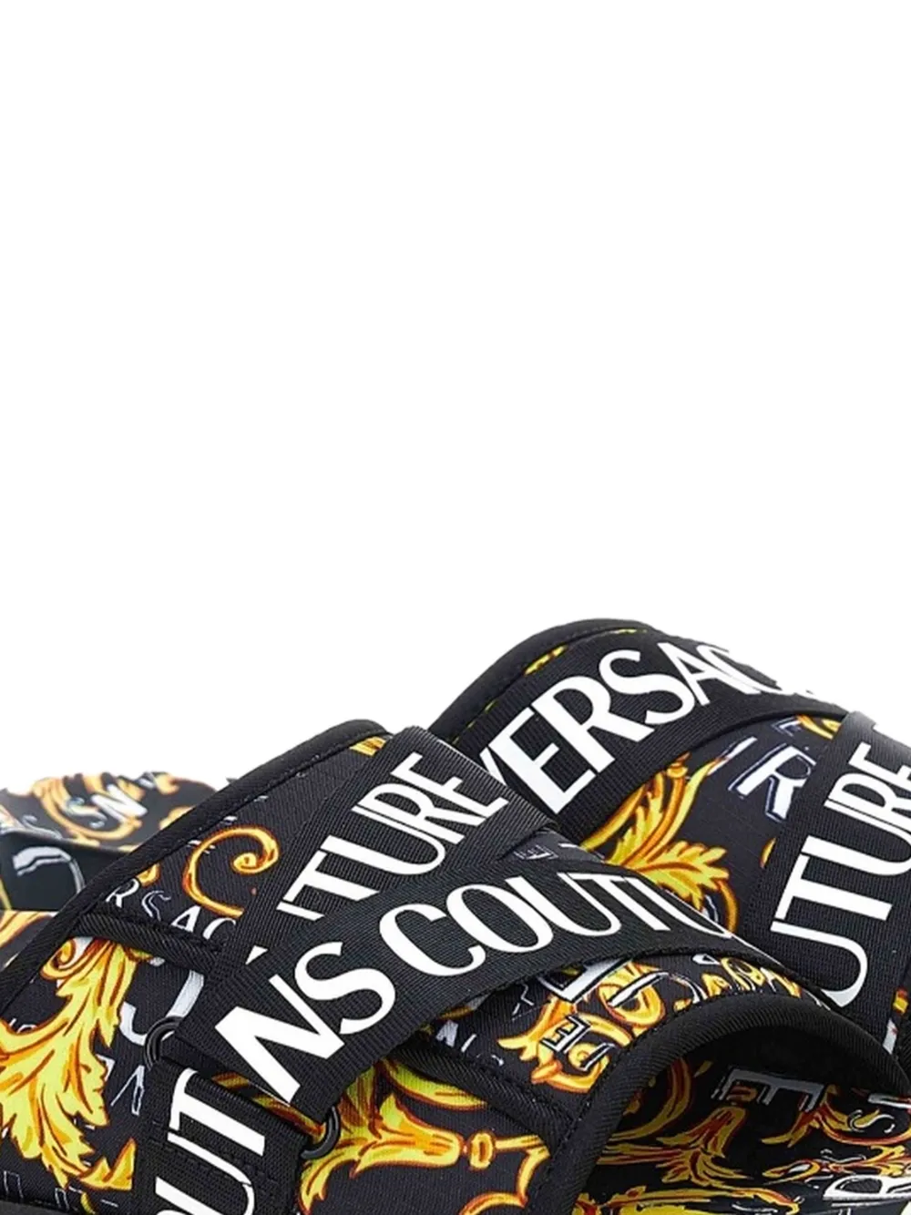 Versace Jeans Couture Sandalen met barokprint Zwart