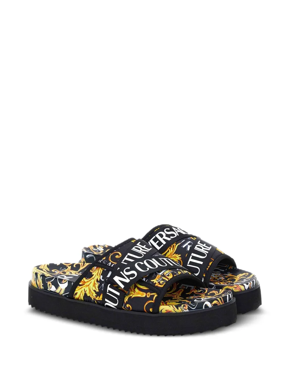Versace Jeans Couture barrocco-print sandals - Nero