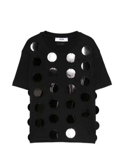 MSGM Kids round-cutout T-shirt