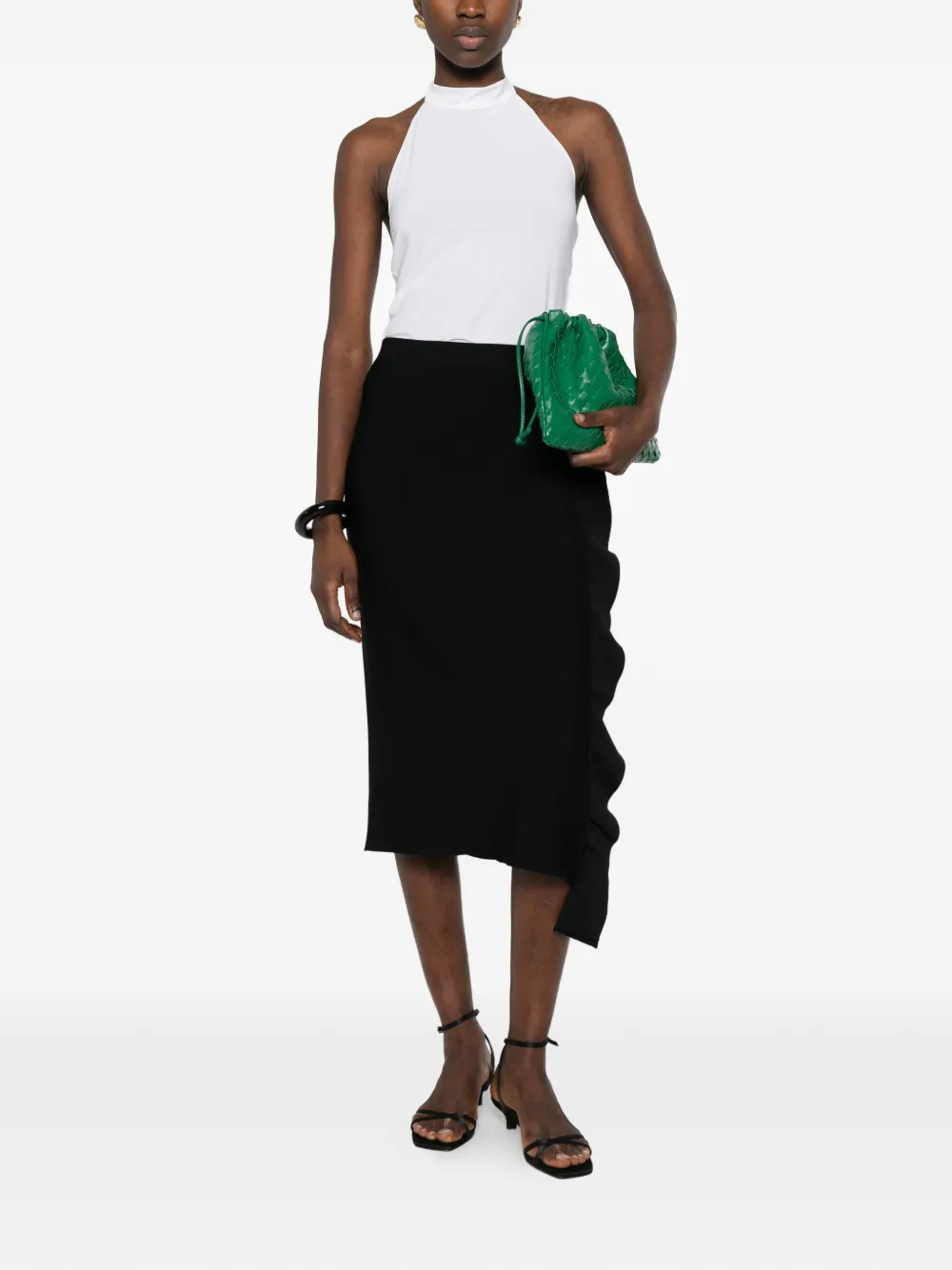 Liviana Conti Mini-rok met ruches Zwart