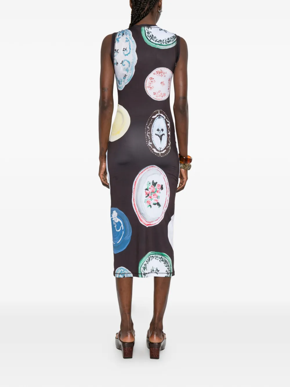 Stine Goya Midi-jurk met print Bruin